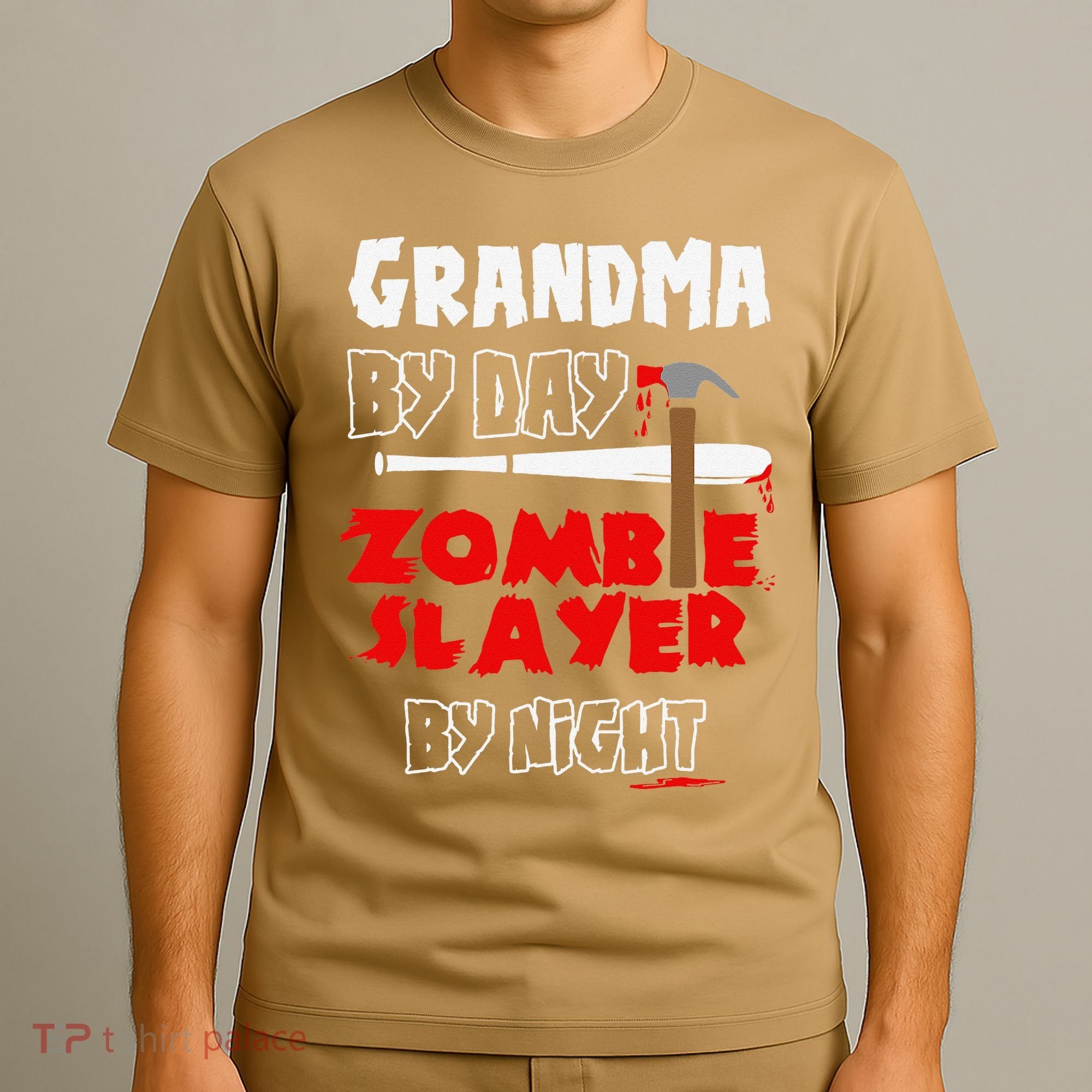 Grandma By Day Zombie Slayer By Night Halloween Costume T-Shirt