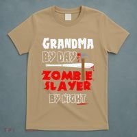 Grandma By Day Zombie Slayer By Night Halloween Costume T-Shirt thumb 5