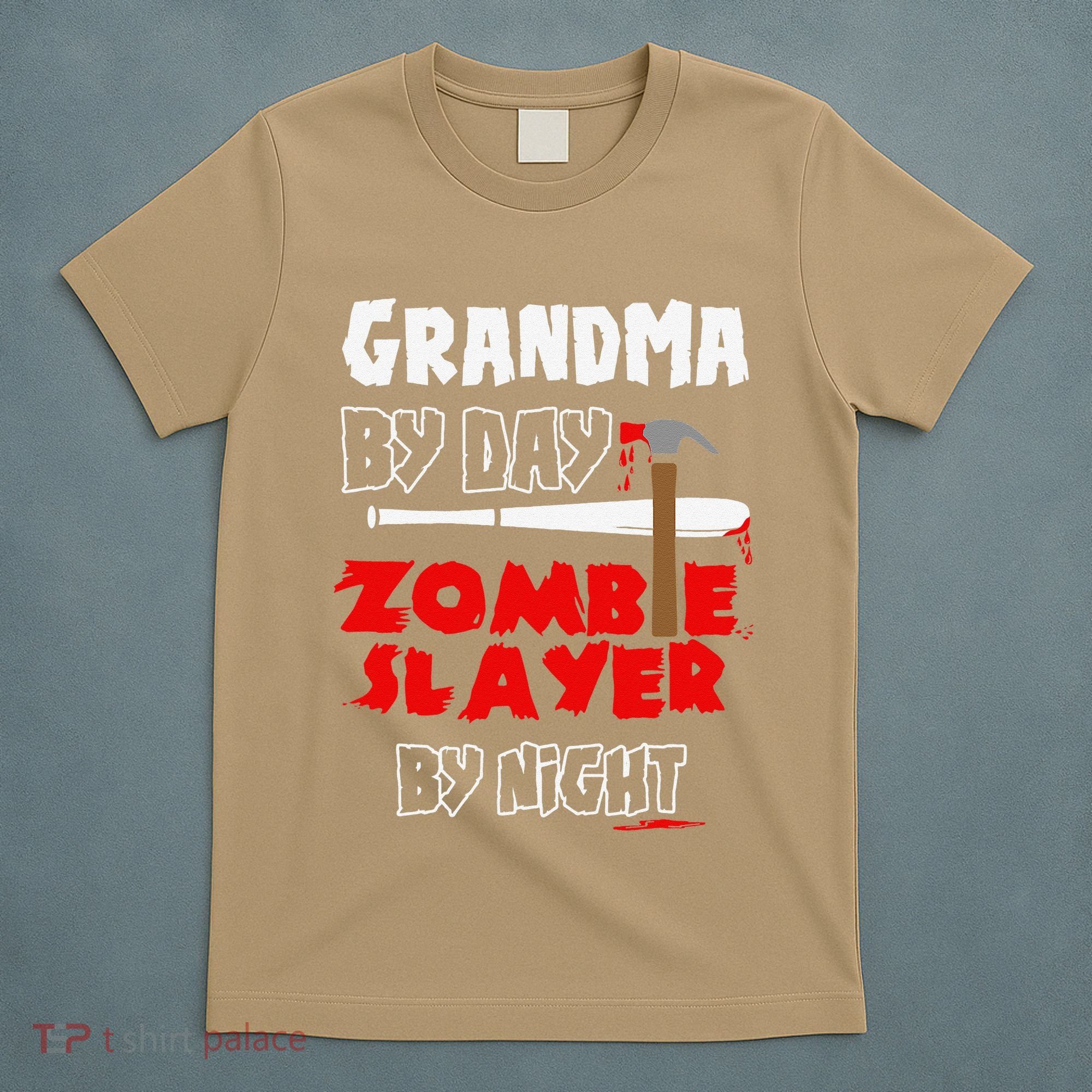 Grandma By Day Zombie Slayer By Night Halloween Costume T-Shirt