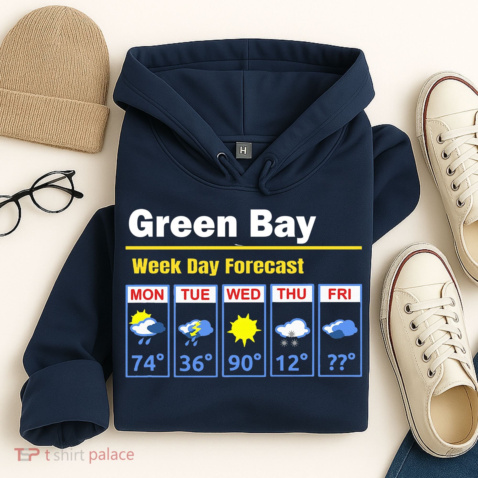 Green Bay Erratic 5 Day Weather Forecast Hoodie