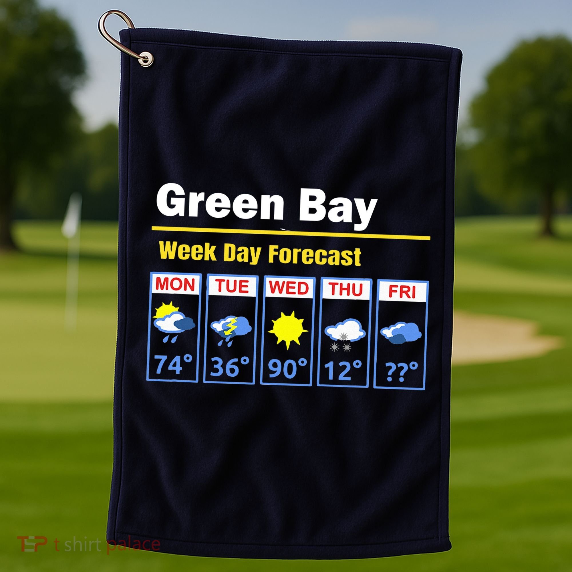 Green Bay Erratic 5 Day Weather Forecast Golf Towel