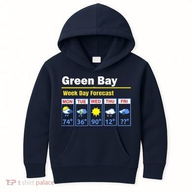 Green Bay Erratic 5 Day Weather Forecast Kids Hoodie