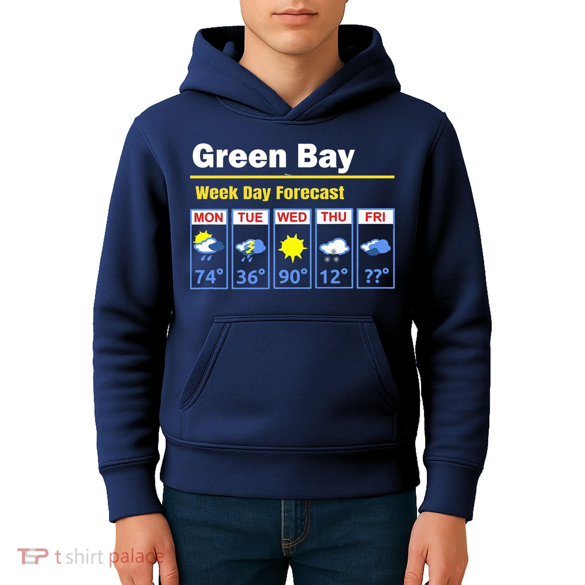 Green Bay Erratic 5 Day Weather Forecast Kids Hoodie