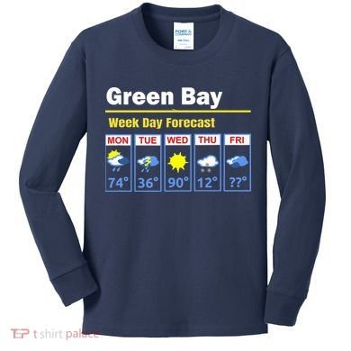 Green Bay Erratic 5 Day Weather Forecast Kids Long Sleeve Shirt