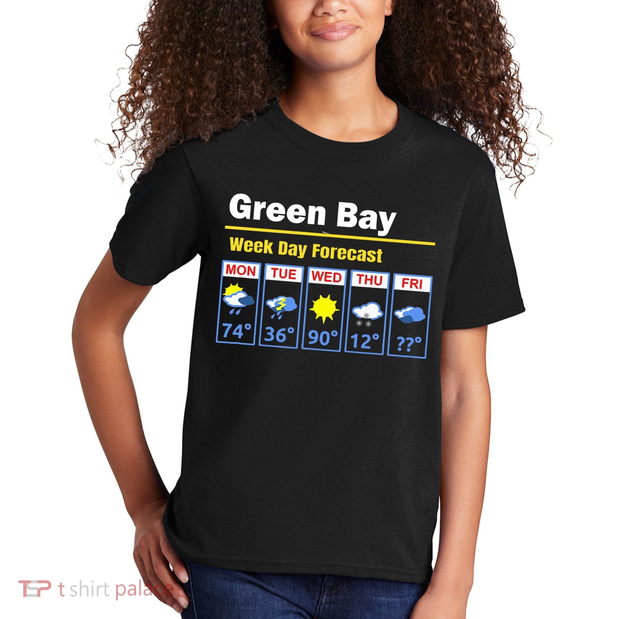 Green Bay Erratic 5 Day Weather Forecast Kids T-Shirt