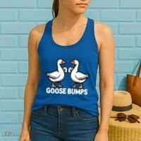 Goose Bumps Funny Pun Bff Goosebumps Geese Humor Gift Women's Tank Top thumb 2
