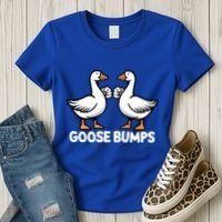 Goose Bumps Funny Pun Bff Goosebumps Geese Humor Gift Women's T-Shirt thumb 3