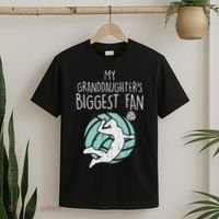 Granddaughters Biggest Fan Volleyball Family Grandma Grandpa T-Shirt thumb 2