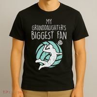 Granddaughters Biggest Fan Volleyball Family Grandma Grandpa T-Shirt thumb 3