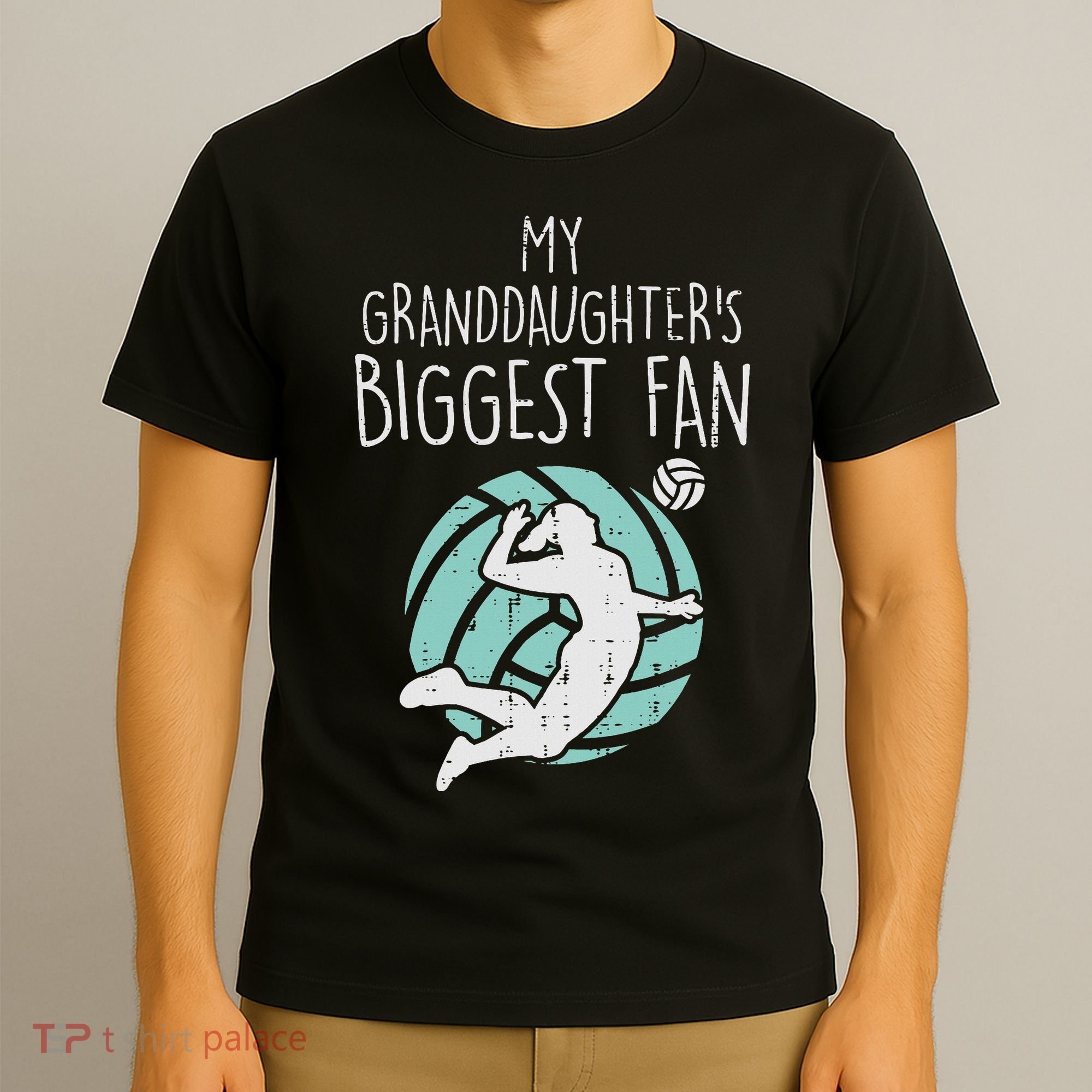 Granddaughters Biggest Fan Volleyball Family Grandma Grandpa T-Shirt