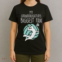 Granddaughters Biggest Fan Volleyball Family Grandma Grandpa T-Shirt thumb 4