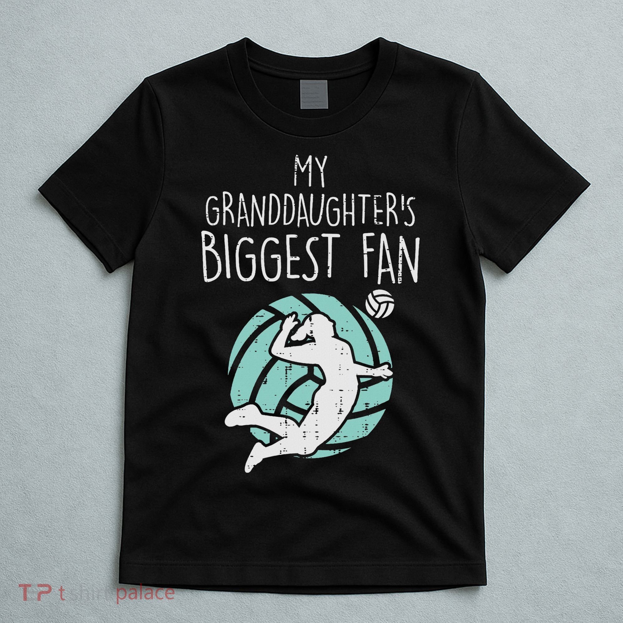 Granddaughters Biggest Fan Volleyball Family Grandma Grandpa T-Shirt