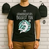 Granddaughters Biggest Fan Volleyball Family Grandma Grandpa T-Shirt thumb 6