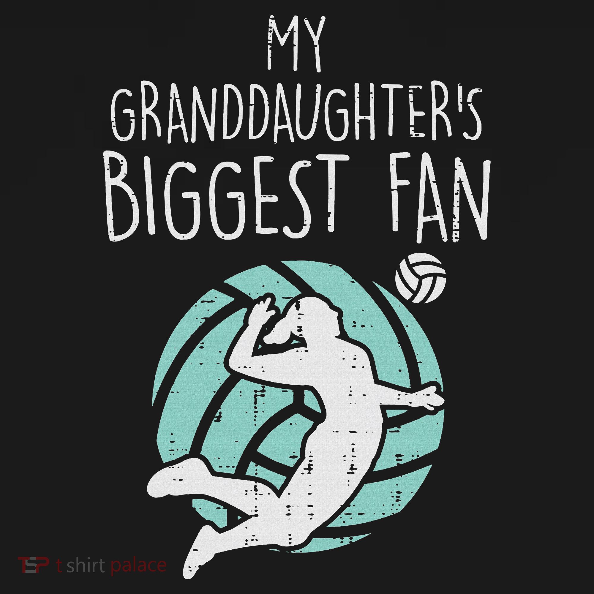 Granddaughters Biggest Fan Volleyball Family Grandma Grandpa T-Shirt
