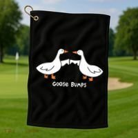 Goose Bumps Funny Golf Towel thumb 1