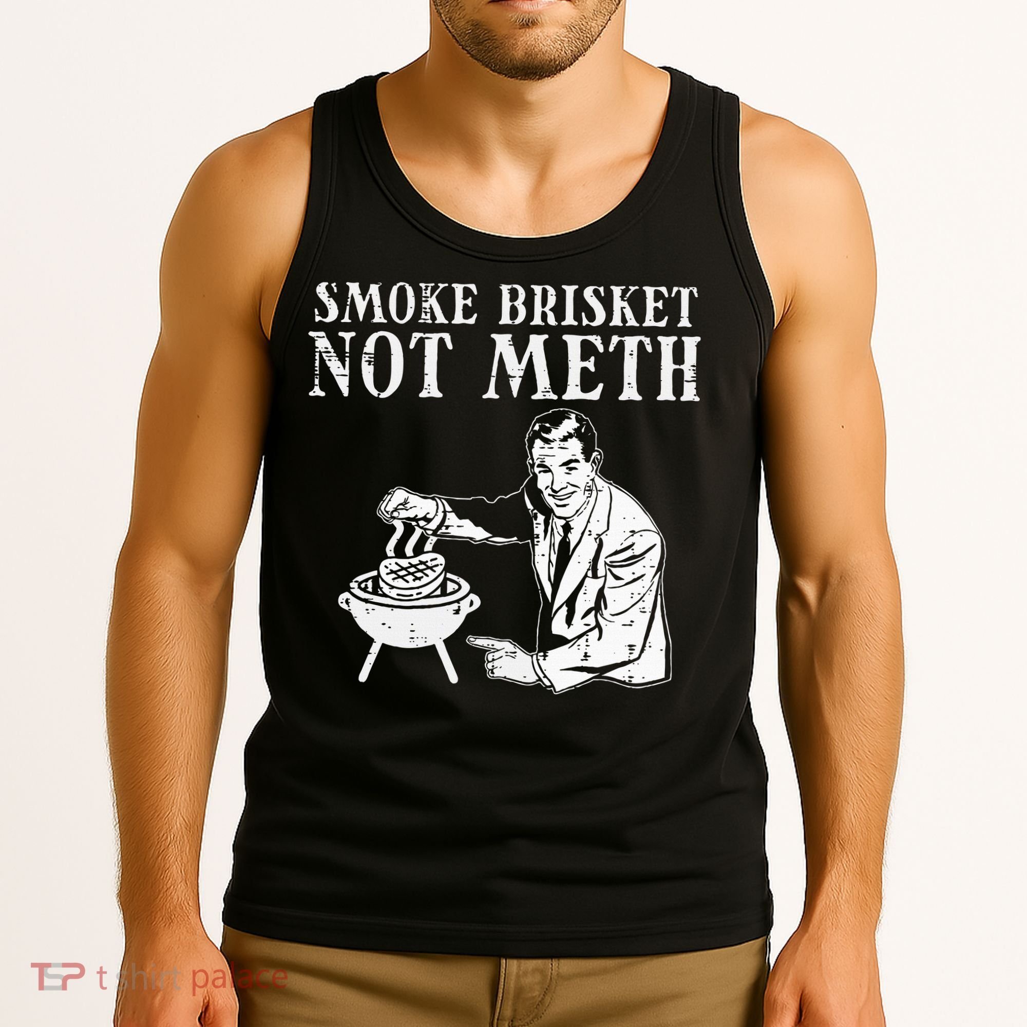 Grill Brisket Fun Bbq Barbecue Meat Grilling Master Dad Tank Top