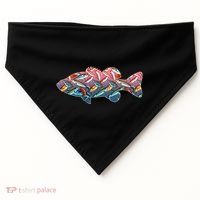 Go Base Fish Fishing Lures Pattern USA-Made Doggie Bandana thumb 0