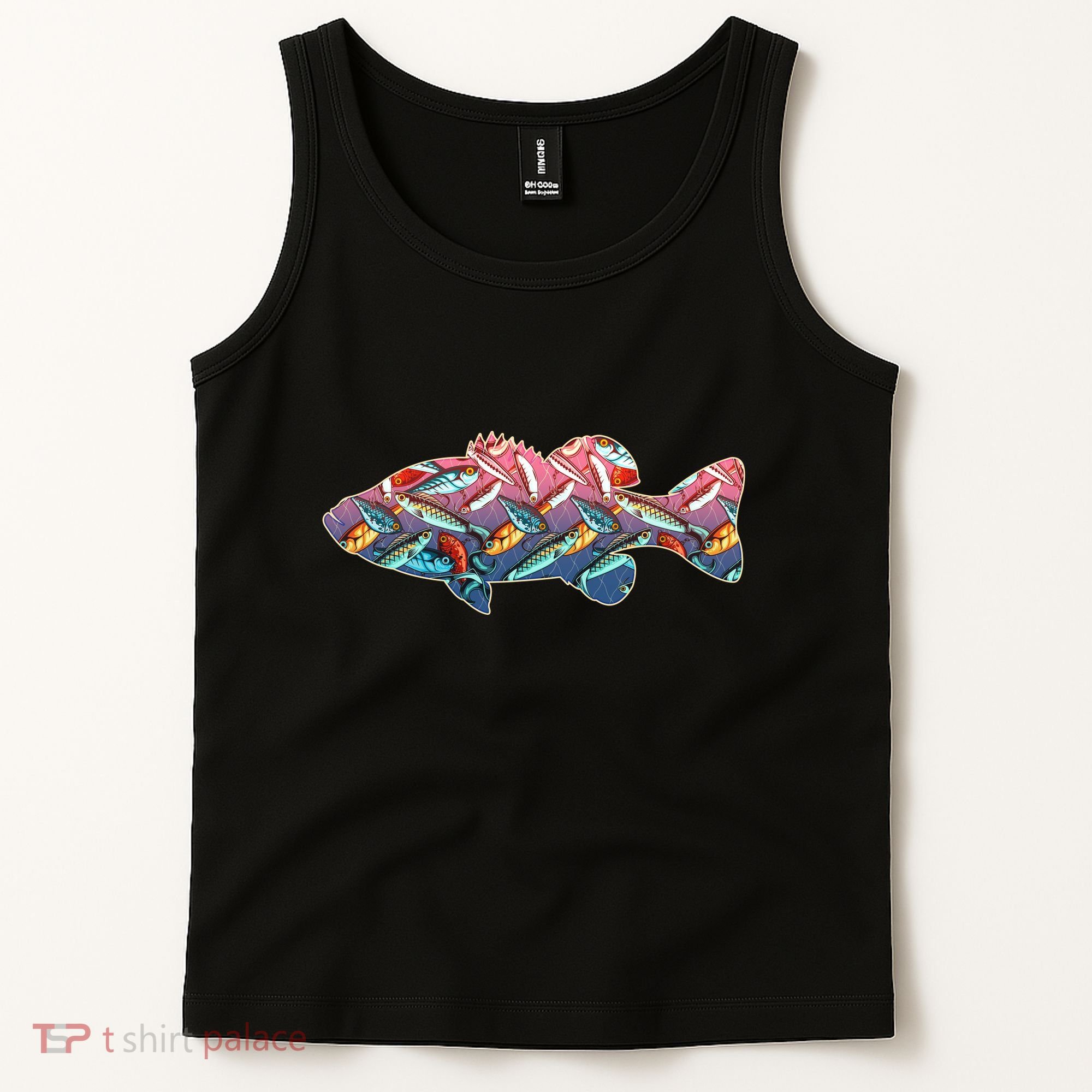 Go Base Fish Fishing Lures Pattern Tank Top
