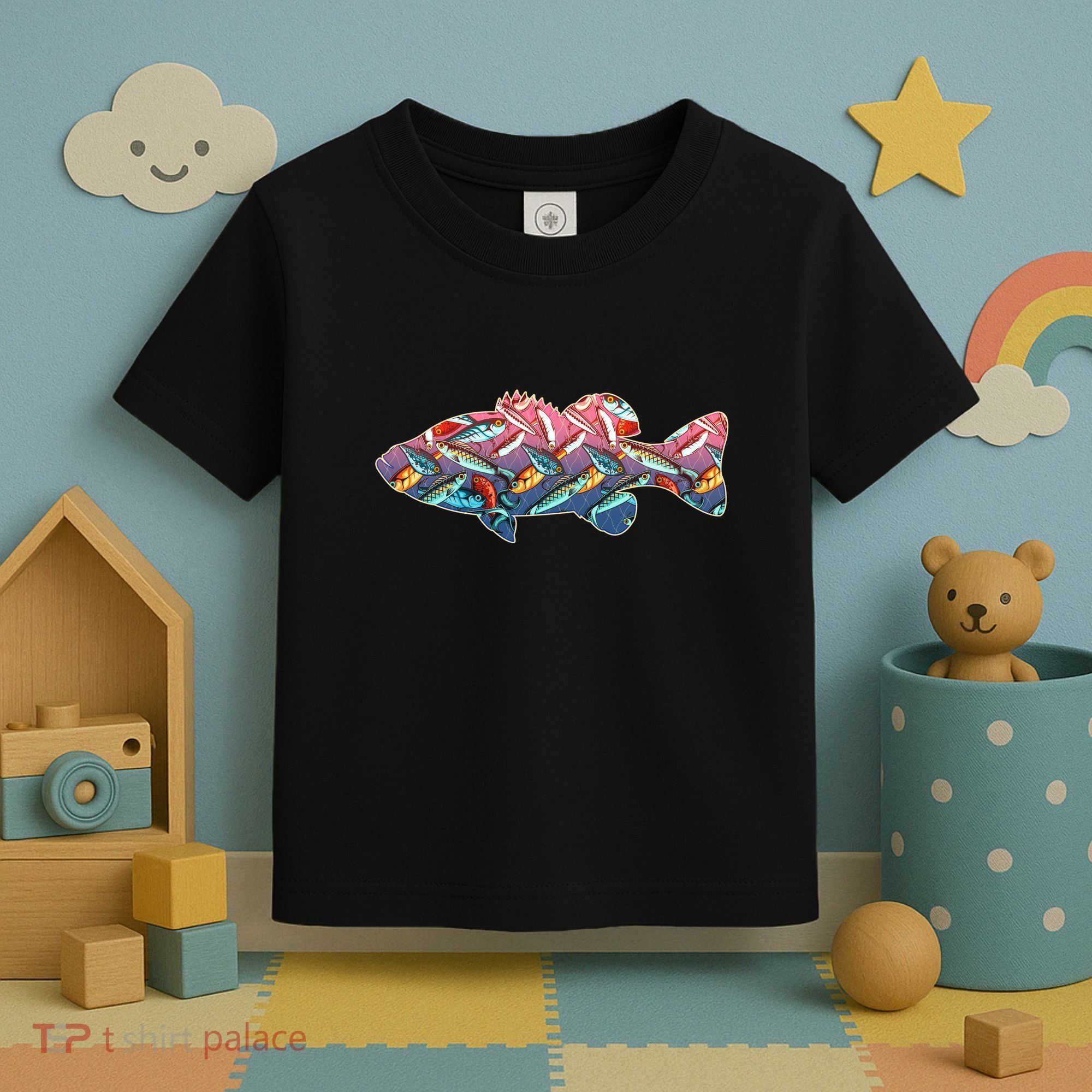 Go Base Fish Fishing Lures Pattern Toddler T-Shirt