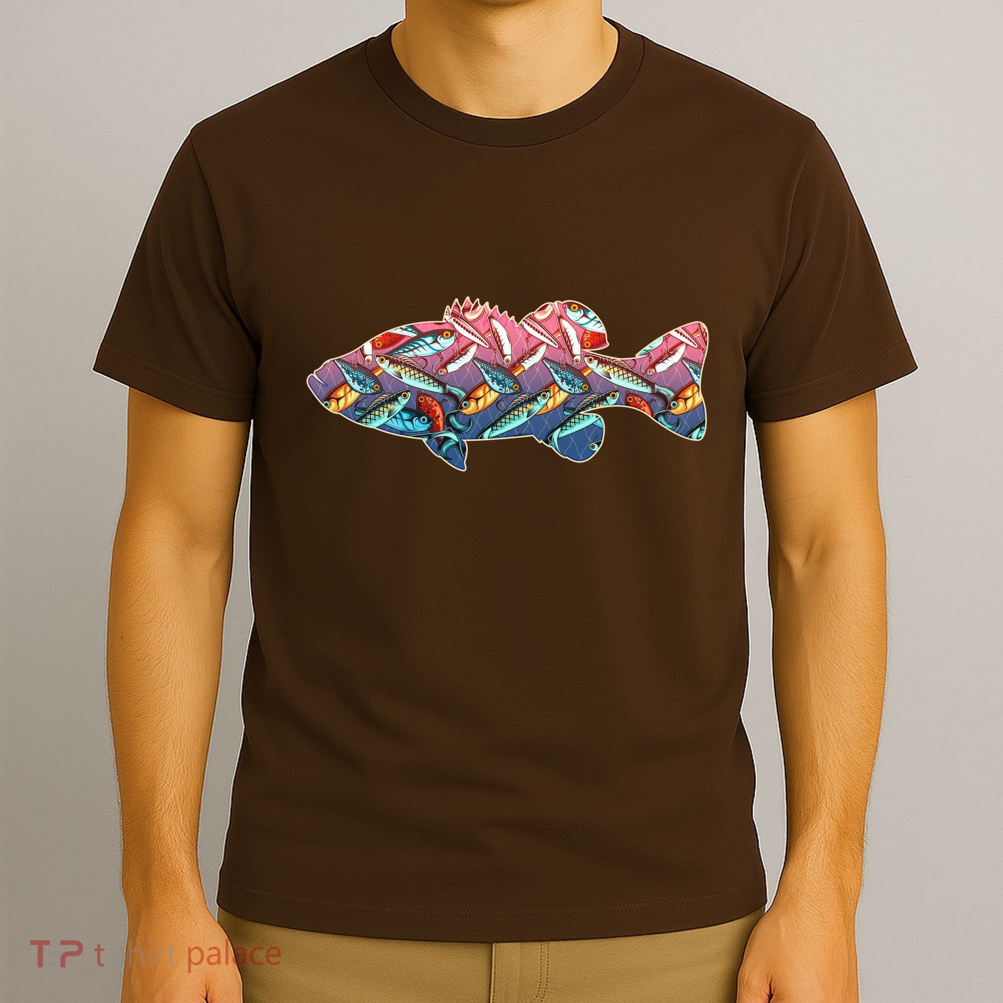 Go Base Fish Fishing Lures Pattern T-Shirt