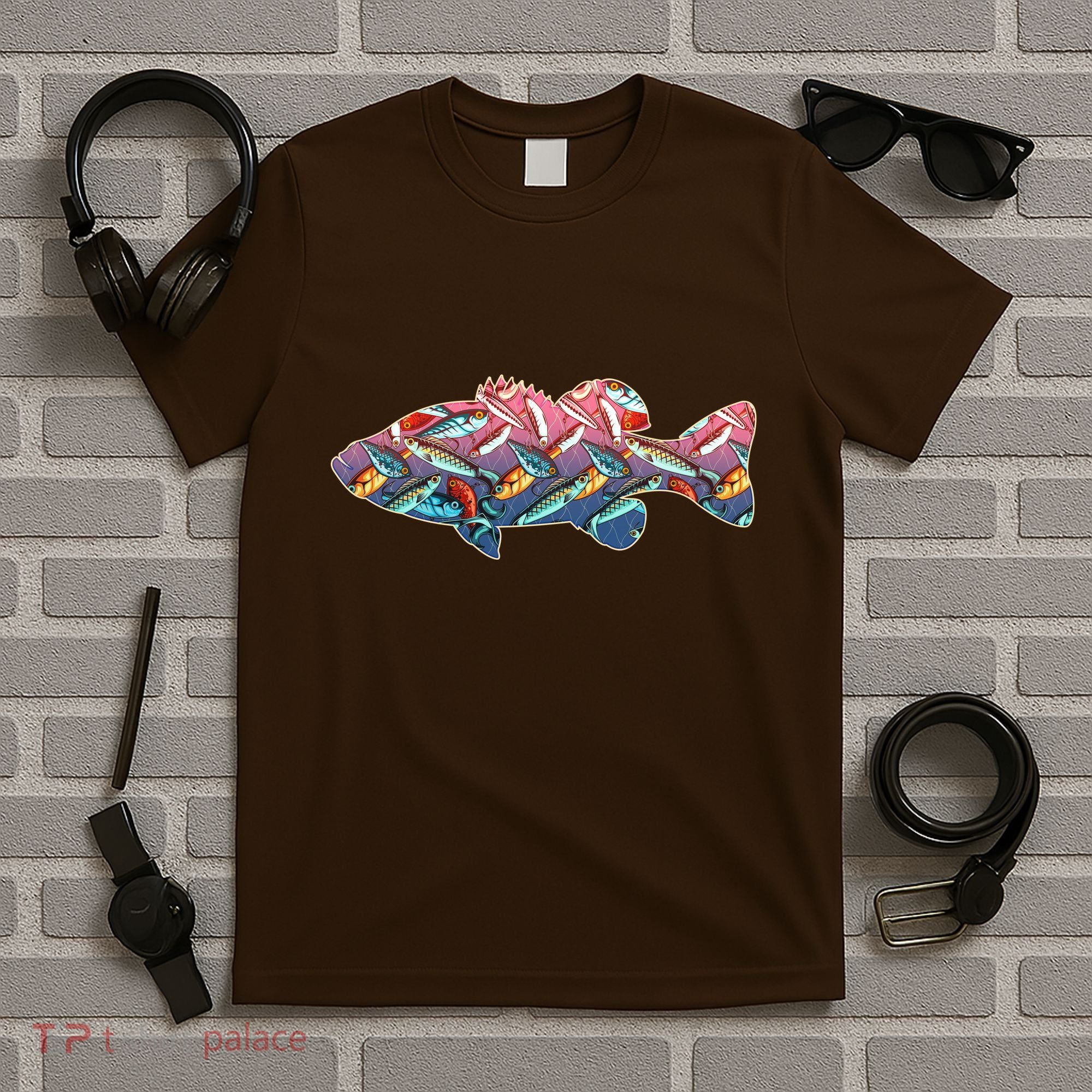 Go Base Fish Fishing Lures Pattern T-Shirt