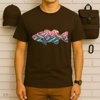 Go Base Fish Fishing Lures Pattern T-Shirt thumb 6