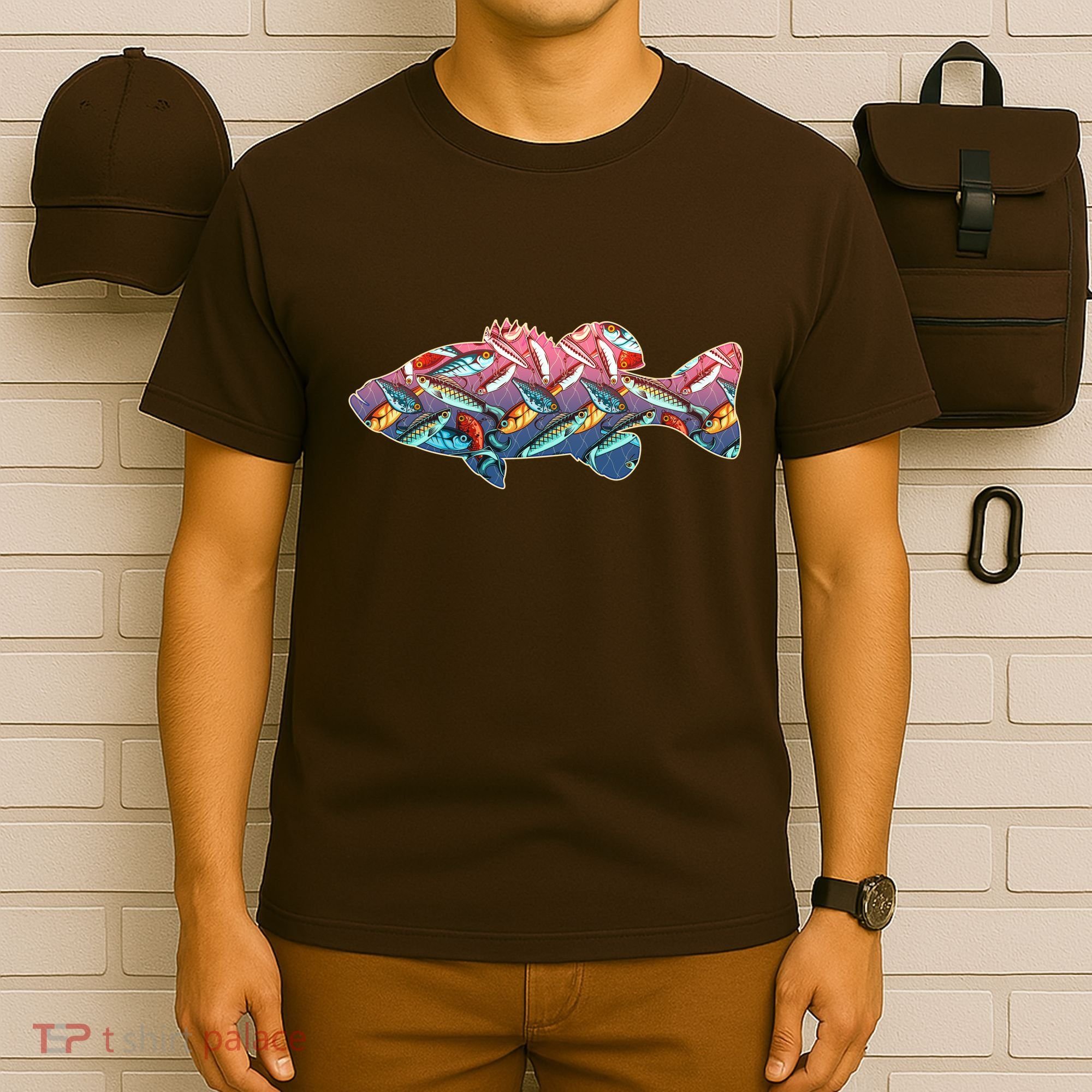 Go Base Fish Fishing Lures Pattern T-Shirt