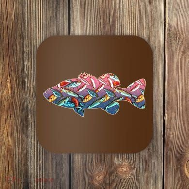 Go Base Fish Fishing Lures Pattern Coaster