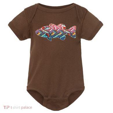 Go Base Fish Fishing Lures Pattern Baby Bodysuit