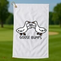 Goose Bump funny animal lover Golf Towel thumb 1
