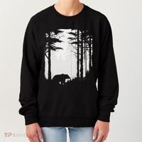 Graphic Bear Forest Wildlife Silhouette Mist Wilderness Women's Sweatshirt thumb 0
