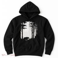 Graphic Bear Forest Wildlife Silhouette Mist Wilderness Hoodie thumb 0