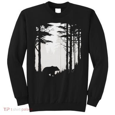 Graphic Bear Forest Wildlife Silhouette Mist Wilderness Sweatshirt