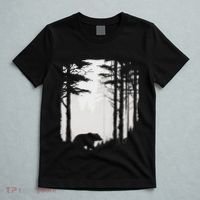 Graphic Bear Forest Wildlife Silhouette Mist Wilderness T-Shirt thumb 5