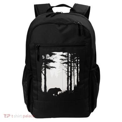 Graphic Bear Forest Wildlife Silhouette Mist Wilderness Backpack