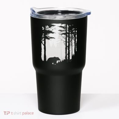 Graphic Bear Forest Wildlife Silhouette Mist Wilderness Tumbler