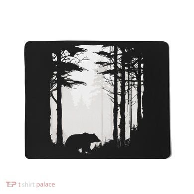 Graphic Bear Forest Wildlife Silhouette Mist Wilderness Mousepad