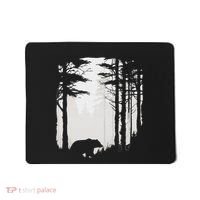 Graphic Bear Forest Wildlife Silhouette Mist Wilderness Mousepad thumb 0
