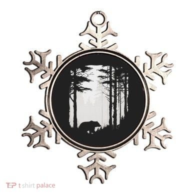 Graphic Bear Forest Wildlife Silhouette Mist Wilderness Ornament