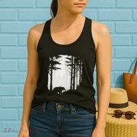Graphic Bear Forest Wildlife Silhouette Mist Wilderness Women's Tank Top thumb 2