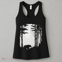 Graphic Bear Forest Wildlife Silhouette Mist Wilderness Women's Tank Top thumb 3