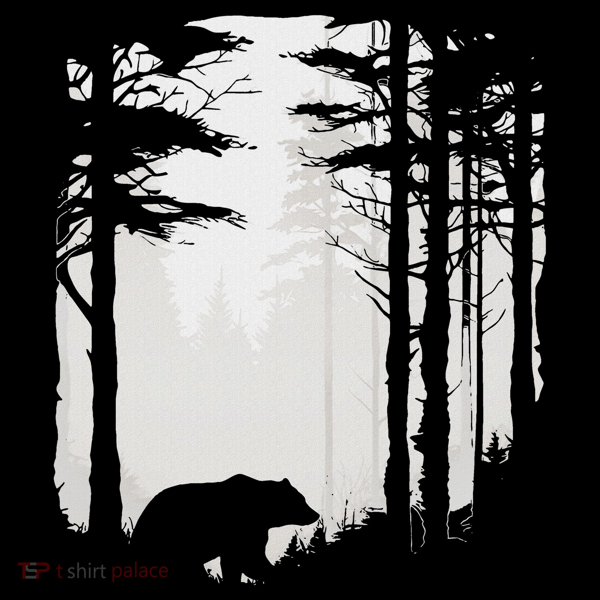 Graphic Bear Forest Wildlife Silhouette Mist Wilderness Women's Tank Top