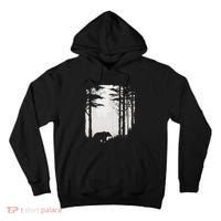 Graphic Bear Forest Wildlife Silhouette Mist Wilderness Tall Hoodie thumb 0