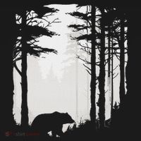 Graphic Bear Forest Wildlife Silhouette Mist Wilderness Tall Hoodie thumb 2