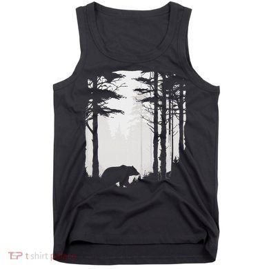 Graphic Bear Forest Wildlife Silhouette Mist Wilderness Tank Top