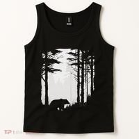 Graphic Bear Forest Wildlife Silhouette Mist Wilderness Tank Top thumb 2