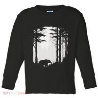 Graphic Bear Forest Wildlife Silhouette Mist Wilderness Toddler Long Sleeve Shirt thumb 0