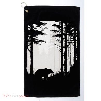 Graphic Bear Forest Wildlife Silhouette Mist Wilderness Golf Towel
