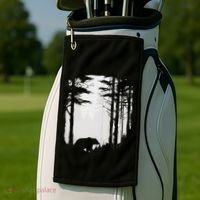 Graphic Bear Forest Wildlife Silhouette Mist Wilderness Golf Towel thumb 2