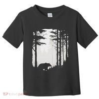 Graphic Bear Forest Wildlife Silhouette Mist Wilderness Toddler T-Shirt thumb 0